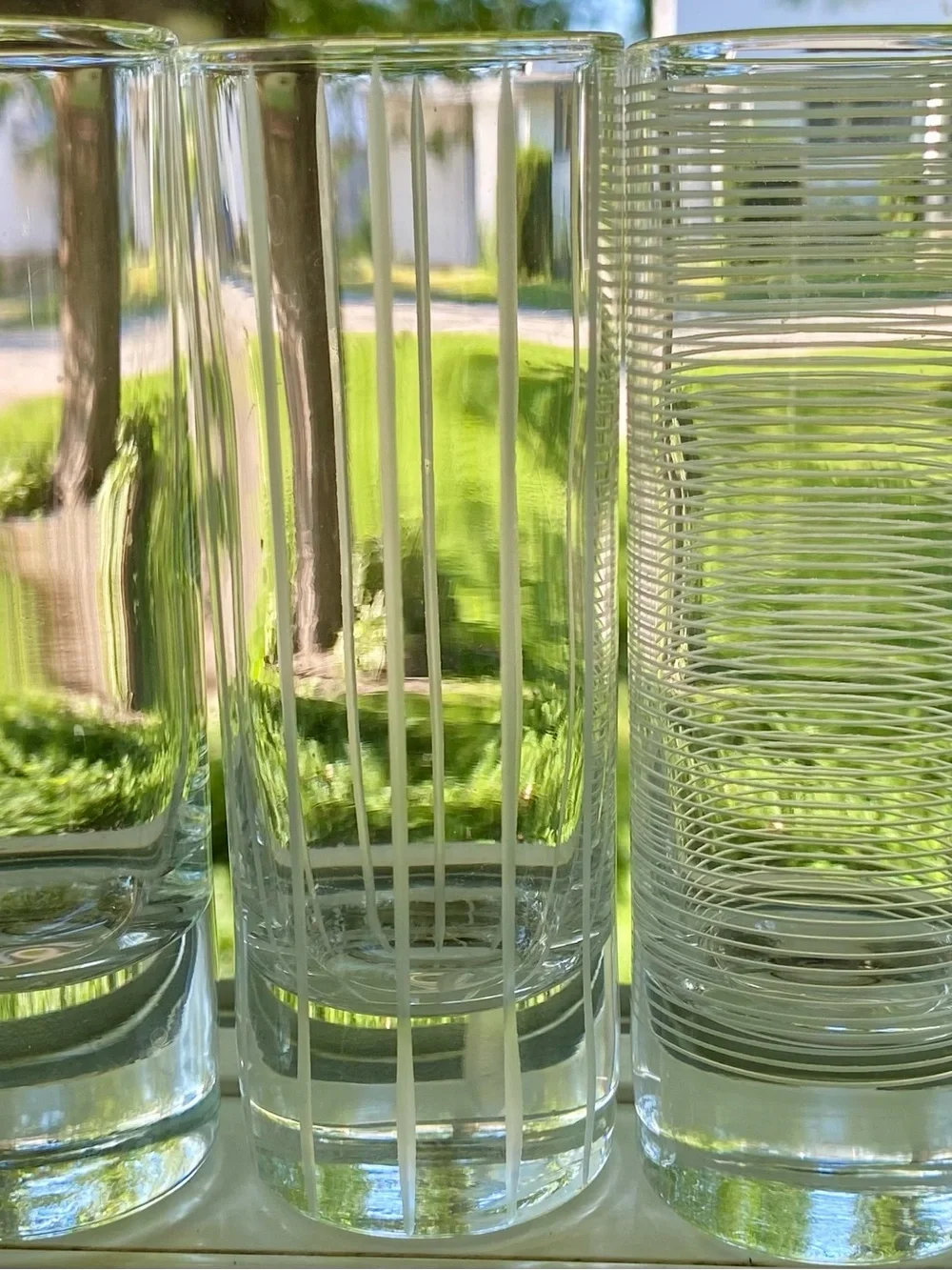 Clear Etched Highball Glasses - Set of 8